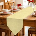 thumbnail image 2 of Lemon Yellow Table Runner Linen Burlap Table Runner 36 Inches Small Farmhouse Vintage Yellow Solid Color Modern Dresser Scarves for Kitchen Island Coffee Dining Room Party Holiday Decor 13"x36", 2 of 8