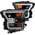 thumbnail image 2 of Winjet Pair Headlights For 2015-2017 Ford F150 LED Strip DRL Black Projector Headlamps, 2 of 10