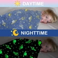 thumbnail image 3 of Glow in The Dark Throw Blanket for Kids Boys Space Throw Blanket Galaxy Astronaut Planet Pattern Blanket Soft Cozy Fluffy Luminous Flannel Gifts Blanket Glow,3002-80"x 60", 3 of 6