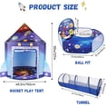 thumbnail image 5 of Willingheart 3 in 1 Rocket Ship Play Tent with Tunnel Ball Pit for Kids Space Themed Pop Up Playhouse Indoor Outdoor Astronaut Tent Set Toy Gift for Boys Girls Toddler Baby Child Games Birthday Party, 5 of 8