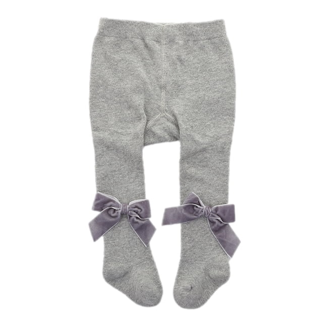 Diconna Collants Unis pour Bébés Filles, Leggings Extensibles avec Nœud