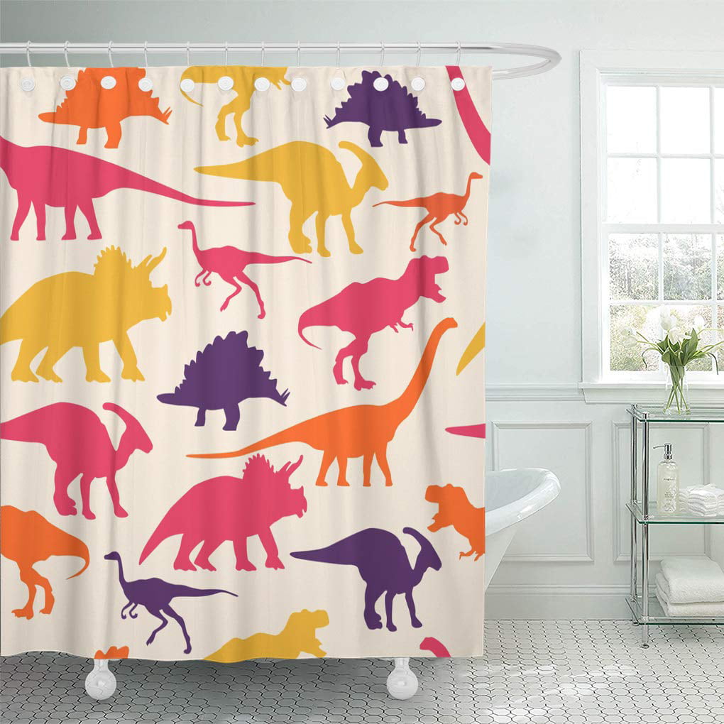 Personality Waterproof Fabric Shower Curtain DormDecor Bathroom Curtain Dinosaur 