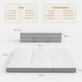 thumbnail image 6 of VKLIVING Tri-Fold Memory Foam Mattress,6 Inch Portable Floor Mattress with Washable Cover, Non-Slip Bottom & Breathable Mesh Sides for Guest Bed, Camping, Home, RV, 6 of 10