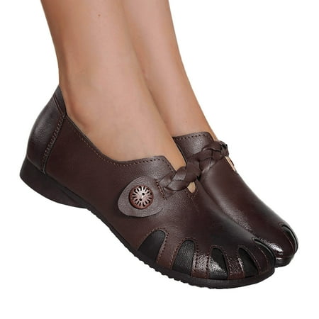 

Women Casual Shoes Size 11 Casual Sole Leather Women s Soft Shoes Fashion Shoes Retro Soft Flat 5 Apparel