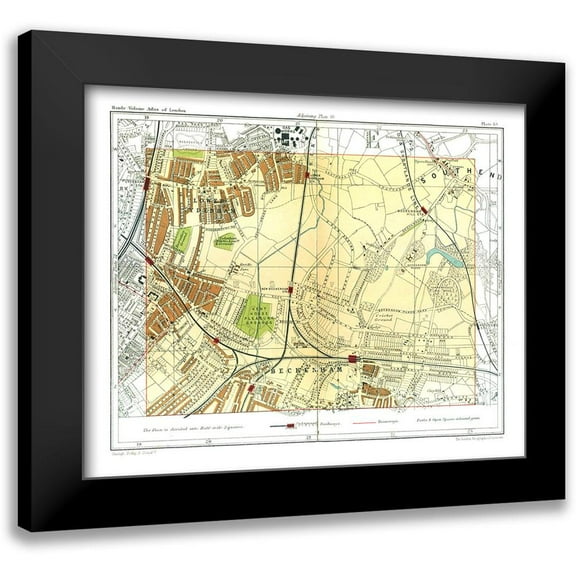 Philip 14x12 Black Modern Framed Museum Art Print Titled - Sydenham Beckenham London England - Philip 1904