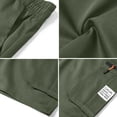 thumbnail image 5 of Dwelliawo Below the Knee Shorts for Men Elastic Waist Drawstring Casual Lightweight Shorts Work Gym Hiking Cargo Shorts Pants with Multi Pockets Army Green S, 5 of 5