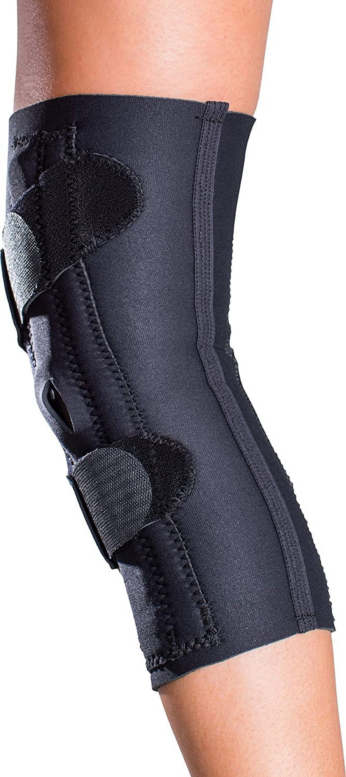 DonJoy Drytex Lateral J Buttress Universal Design Patella Knee Support Brace with Aluminum Hinge for Right Leg (Large, Black)