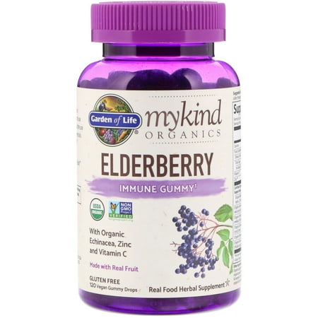 MyKind Organics, Elderberry, Immune Gummy, 120 Vegan Gummy Drops, Garden of Life