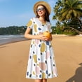 thumbnail image 4 of Logiee Geometric Spots Print Womens Summer Dress,Casual Short Sleeve Sundresses,Beach A-line Shift Dress with Pockets, 4 of 6