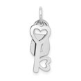 thumbnail image 4 of 14k White Gold Polished Moveable Lock and Heart Key Charm Pendant, 4 of 5