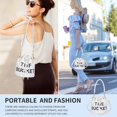 thumbnail image 4 of Sunyuer Women Mini Drawstring Bucket Bag, Letter Print PU Leather Handbag, Fashion Detachable Adjustable Strap Crossbody Shoulder Purse for Daily Travel, 4 of 9