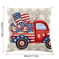 thumbnail image 2 of Patriotic Decorations, 4Th of July Pillow, Linen Pillow Covers, 24X24 In, Decorations for Home, Star Print, Independence Day Party, Living Room Accent, Multi Tone, 1 Pc, 2 of 3