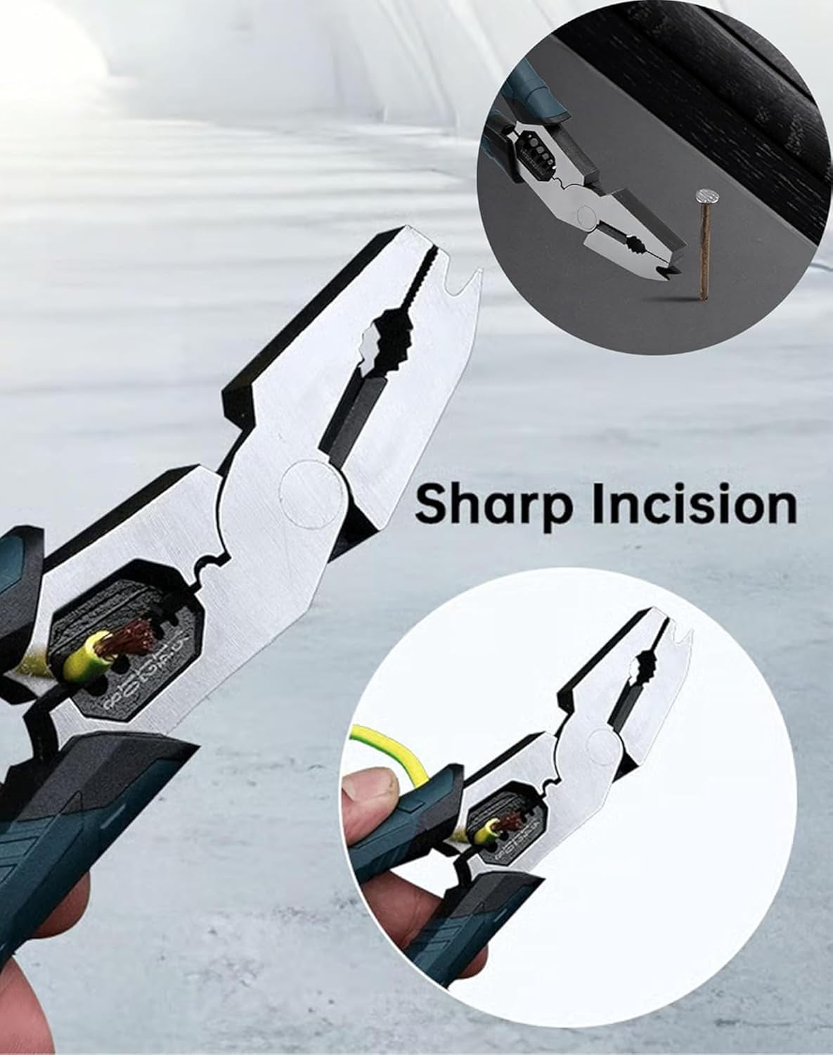 Industrial-Grade Multi-Function Cutting Pliers, Heavy-Duty Offset Industrial Multi-Function Wire Cutter-Compound Action Leverage, Industrial Chromium-Vanadium Steel Plier (1)