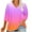 Hot Pink, variant on Jgppe 3/4 Sleeve Tops for Women Large Size Button up Print Soft V Neck Blouse Summer T Shirts