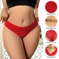 thumbnail image 4 of Iyufng Plus Size Panties for Women,Women's Panties Women's Solid Lace Sexy Mid Waist Comfortable Ultra-thin Breathable Underwear,Womens Panties, 4 of 6