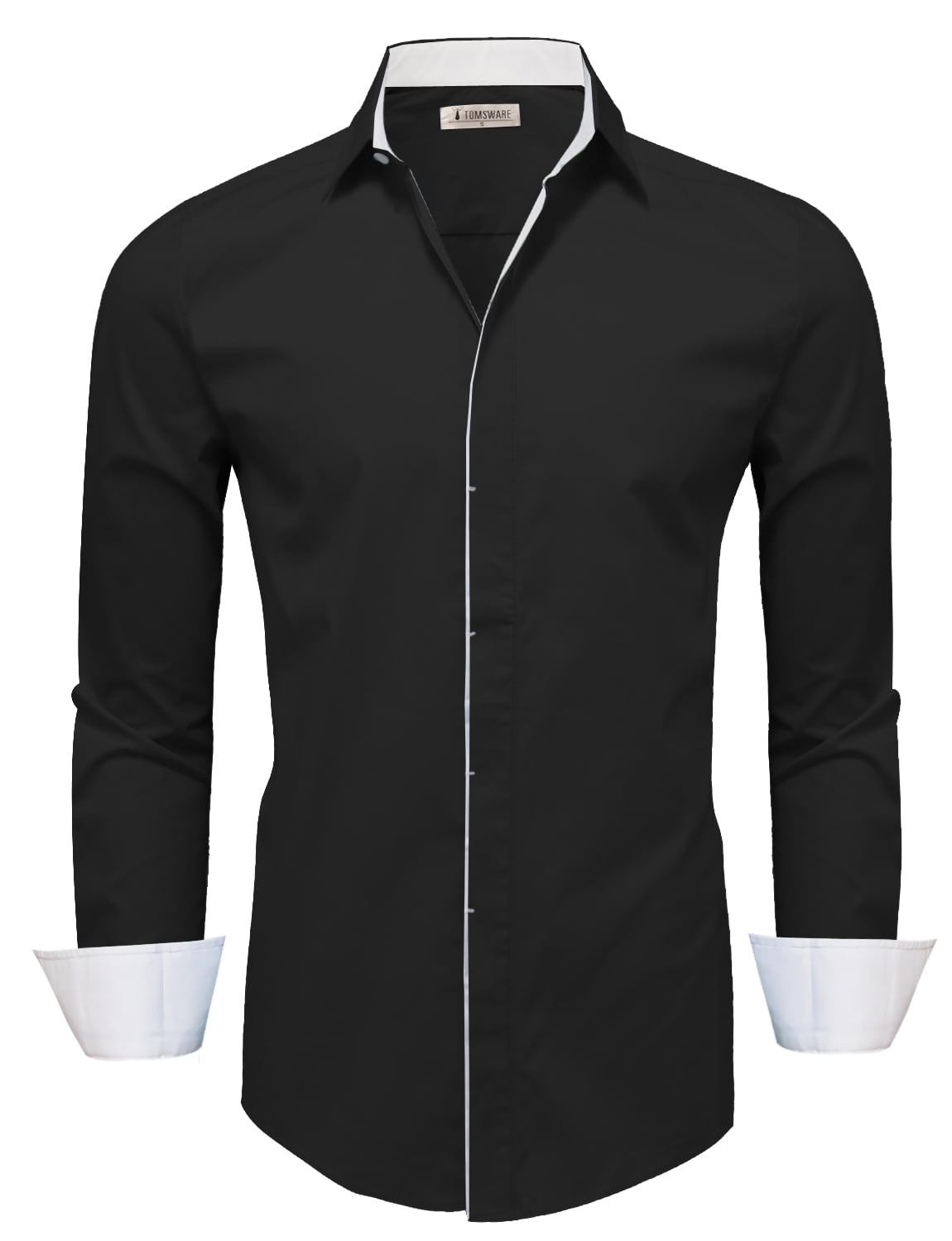 TAM WARE Mens Casual Hidden Buttons Long Sleeve Dress Shirts TWCMS08-12 ...