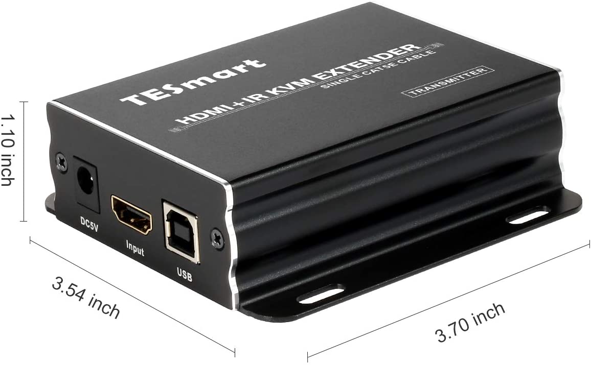 TESmart 60M HDMI KVM Extender Over Cat5e/6 with IR HDMI Extender Up to 200 Feet Support EDID 10.2 Gbps 1080P@60Hz - image 3 of 7