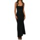 thumbnail image 5 of Vestido de malla a la moda para mujer vestido de Color sólido con hombros descubiertos trajes de noche ajustados, 5 of 7