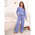 thumbnail image 5 of MINTREUS Women's Pajama Set Long Sleeve Sleepwear Set Soft Two Piece Matching Set with Pockets, 5 of 6