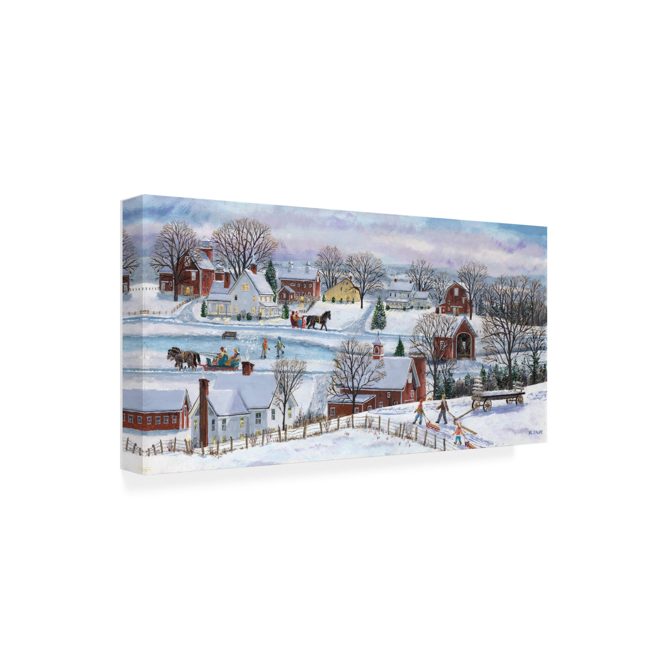Canvas Wall Art - Bob Fair 'Sleds, Skates and Sleighs' Wall Art for Living Room, Bedroom, or Office Décor by Trademark Fine Art - 24 x 12 Inches
