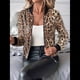 thumbnail image 4 of Chaqueta para Mujer, Abrigo Informal con Cremallera y Bolsillos Lentejuelas de Leopardo S, 4 of 9
