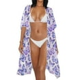 thumbnail image 3 of DISNIMO Womens Kimono Swimsuit Cover Ups Butterfly Print Casual Loose Bathing Suit Coverup Cardigan Cover ups for Summer Vacation Hawaii Swimwear Cover Up, 3 of 6