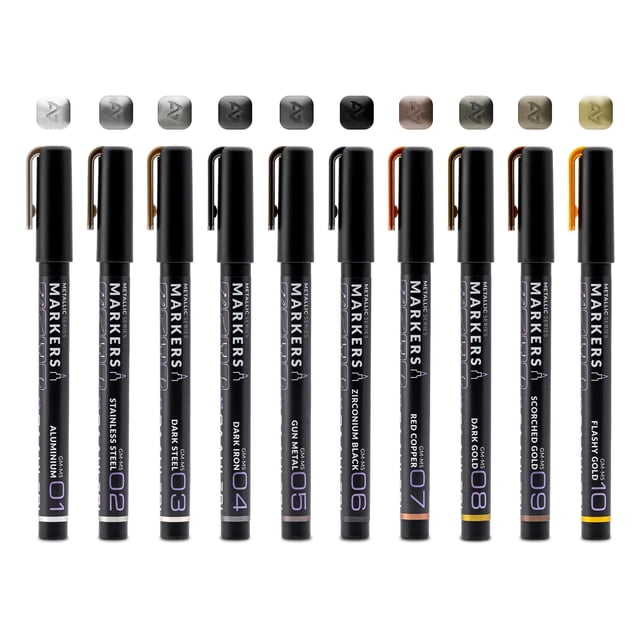 Set de Marcadores Gaahleri Tinta Acrílica Metálica a Base de Agua GM-Set