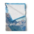 thumbnail image 2 of Glacier National Park Soft Flannel Fleece Throw Blanket, Clouds on Lake McDonald with a Reflection on Water in Blue Tones, Cozy Plush for Indoor and Outdoor Use, 50" x 60", Multicolor, by Ambesonne, 2 of 5