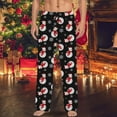 thumbnail image 2 of CONZONE Christmas Mens Pajamas Pants Wide Leg Pajama Pants for Men Casual Xmas Santa Claus Graphic Soft Loose Fit Fall Winter Pjs Trousers Cozy Homewear Loungewear, 2 of 6