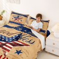 thumbnail image 4 of Manfei Retro Patriotic Stars Bed Sheets, 1776-2026 USA Flag Print Full Size Sheets, Multicolor, Navy Reversible 4-Piece (1 Flat Sheet, 1 Fitted Sheet and 2 Pillowcases), 4 of 6