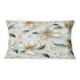 thumbnail image 3 of Designart "Opulent Pearlesque Gold and White Marble" Floral Printed Throw Pillow, 3 of 5