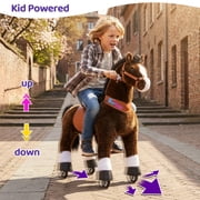PonyCycle Ride-On Horse Toy with Sound and Hand Brake, Kid-Powered, Ages 7+, Chocolate Brown, Ux521
