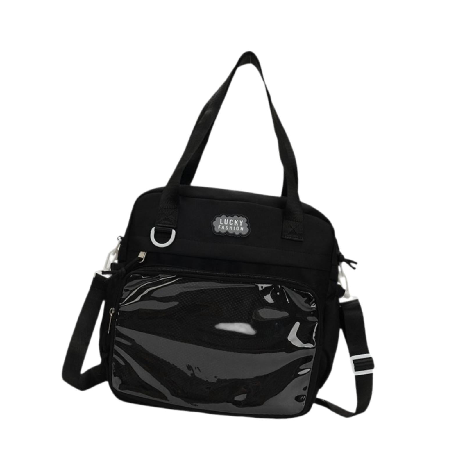 QccHieUs Ita Bag Adjustable Itabag Front Window Storage Case Casual Uniform Bag for Girls Black