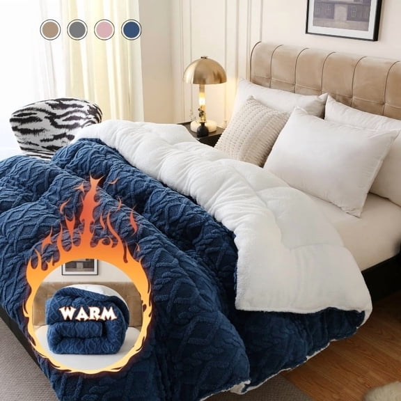 Luxurious Taffeta Comforter Extra Thick And Soft Blue Twin(68"*88")