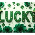 thumbnail image 4 of St Patricks Day Backdrop Banner Shamrock Decorations Irish Luck Party Background Flower Props Green Hat Festival Decor Gift Events Photography, 4 of 4