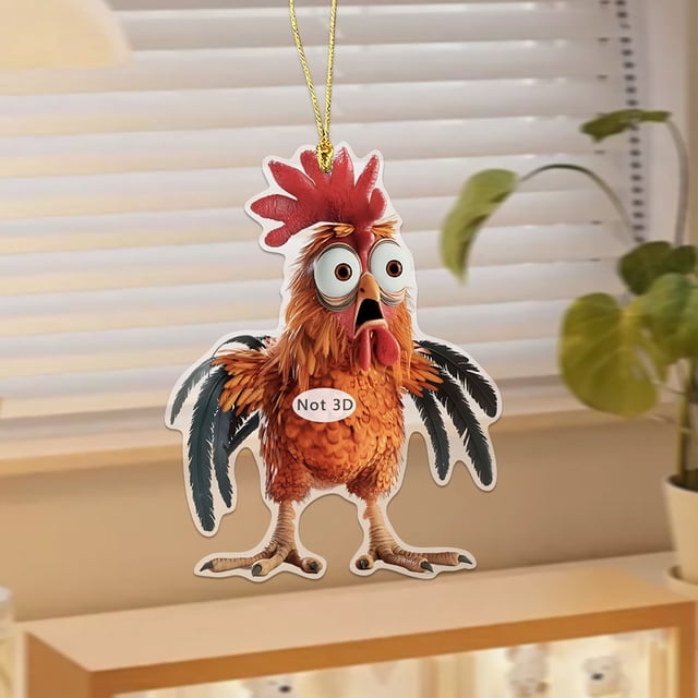 Uklsqma Crazy Pendant 2D Flat Car Rearview Mirror Decoration Pendant | Versatile Backpack Accessory | Durable Material | Easy Hanging | Unique Fun Gift for Car Interior and Personal Style