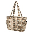 thumbnail image 2 of FORMRS Tote Bag for Women Quilted Large Capacity Travel Work Carry On Shoulder Handbag, Beige Geometric, 2 of 7