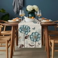 thumbnail image 3 of Retro Farm Blue Flowers Butterfly Table Runner-72 Inch Long Country Floral on Letter Table Runners Linen Burlap Tablerunner for Kitchen Dining Room Holiday Party, 3 of 9