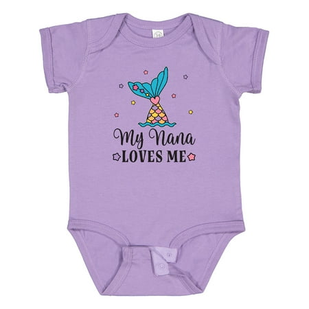 

Inktastic Nana Loves Me Granddaughter Mermaid Gift Baby Girl Bodysuit