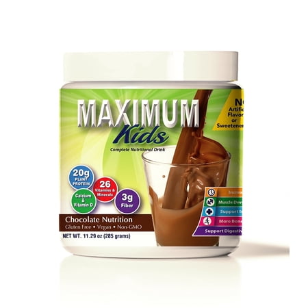 MAXIMUM Slim Kids Complete Organic Nutritional Shake Mix, Chocolate, 1 Can