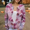 thumbnail image 7 of WTOBBY Women's Fashion Printed Long Sleeve Knitted Cardigan Button Down Jacket, Christmas Themed Soft and Warm Cardigan for Casual and Holiday Wear,Hot Pink 5XL, 7 of 7