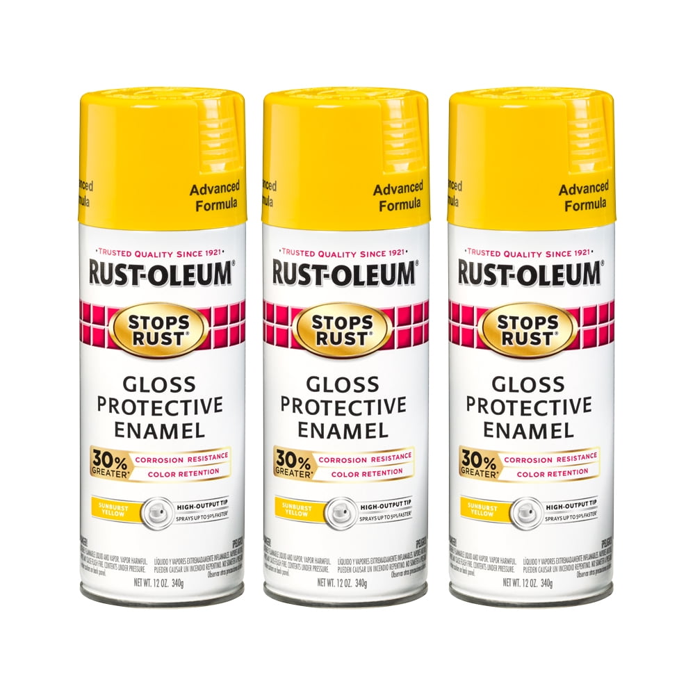 (3 Pack) RustOleum Stops Rust Advanced Gloss Sunburst Yellow