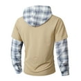 thumbnail image 2 of MHFRRA Sudadera con Capucha y Estampado de Cuadros, de Manga Larga, Informal, de Dos Piezas, para Otoño E Invierno, Ropa de Calle Cómoda para Uso Diario Marrón, 2 of 4