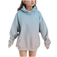 thumbnail image 2 of CYRBOKO Girls Hoodies, Fall and Winter Thermal Long Sleeve Stretchy Sweatshirts with Pocket Gray Size 11-12 T, 2 of 9