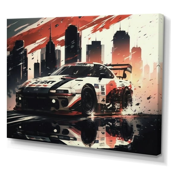 Designart Tokyo Japan Driving Car III Canvas Wall Art