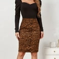 thumbnail image 4 of Women's Stretchy Slim Fit Pencil Skirt High Waist Business Skirts, 4 of 5