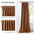 thumbnail image 3 of NICETOWN Gold Brown Blackout Velvet Curtains 108" Length, Energy Saving Heat Blocking Drapes for High Ceiling Living Room, Elegant Thick Velvet Window Panels for Privacy Protection, Set of 2, 3 of 7