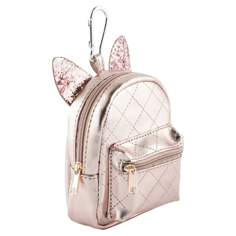 Pink Marble Mini Backpack Keychain