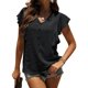 thumbnail image 1 of SAYOO Camisa suelta con botones en la parte delantera para mujer, blusas de trabajo de lunares suizos con cuello en V y mangas con volantes de verano SAYOO  Vida cotidiana, 1 of 4