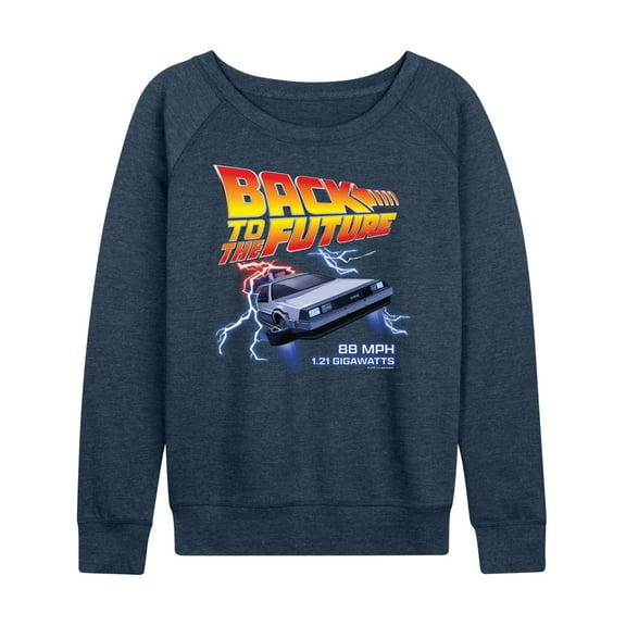 Back To The Future - DeLorean 88 MPH 1.21 Gigawatts - Women's Lightweight French Terry Long Sleeve Shirt